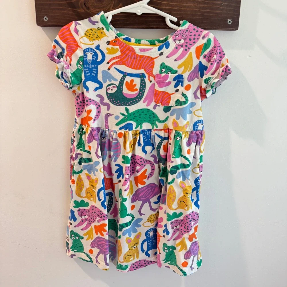 Mini Boden Girls Dress Bundle Lot of 4 Size 5-6Y Animals Mermaids Stripes Cats - Picture 5 of 14